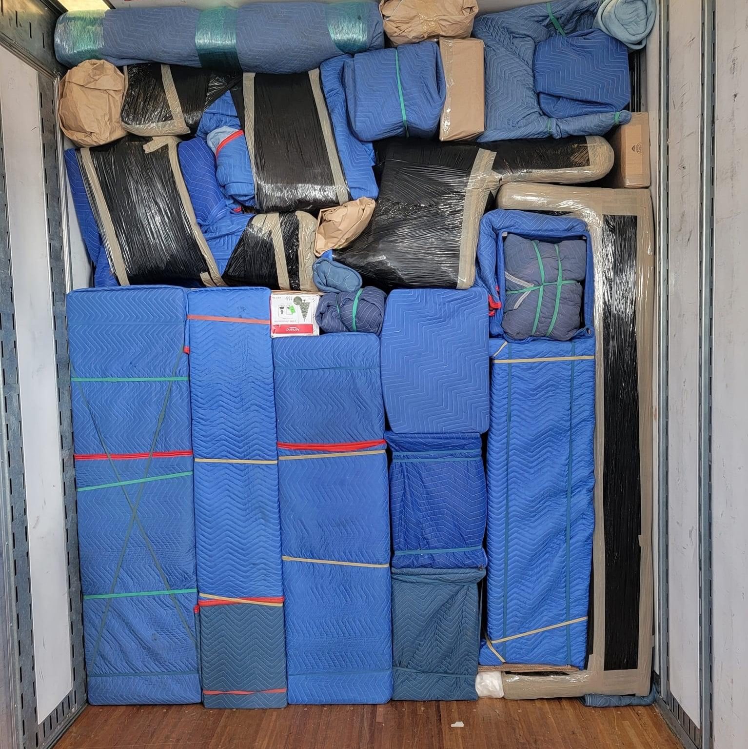 A moving truck packed perfectly.